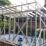 workshop frame with roof beams