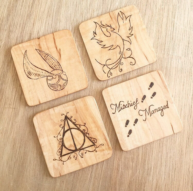 custom wooden drinks coasters