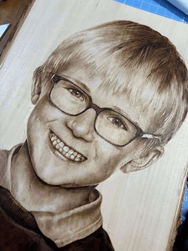 Large portrait - Pyrography Commission